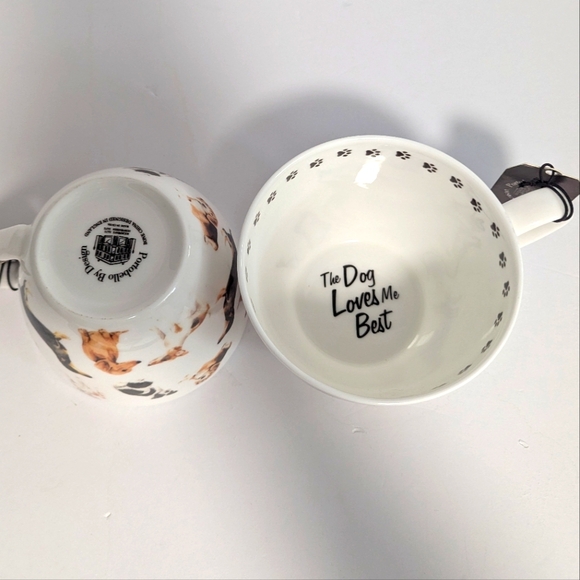 Portobello Bone China The Dog Loves Me Best Jumbo Mug Set - Picture 5 of 6